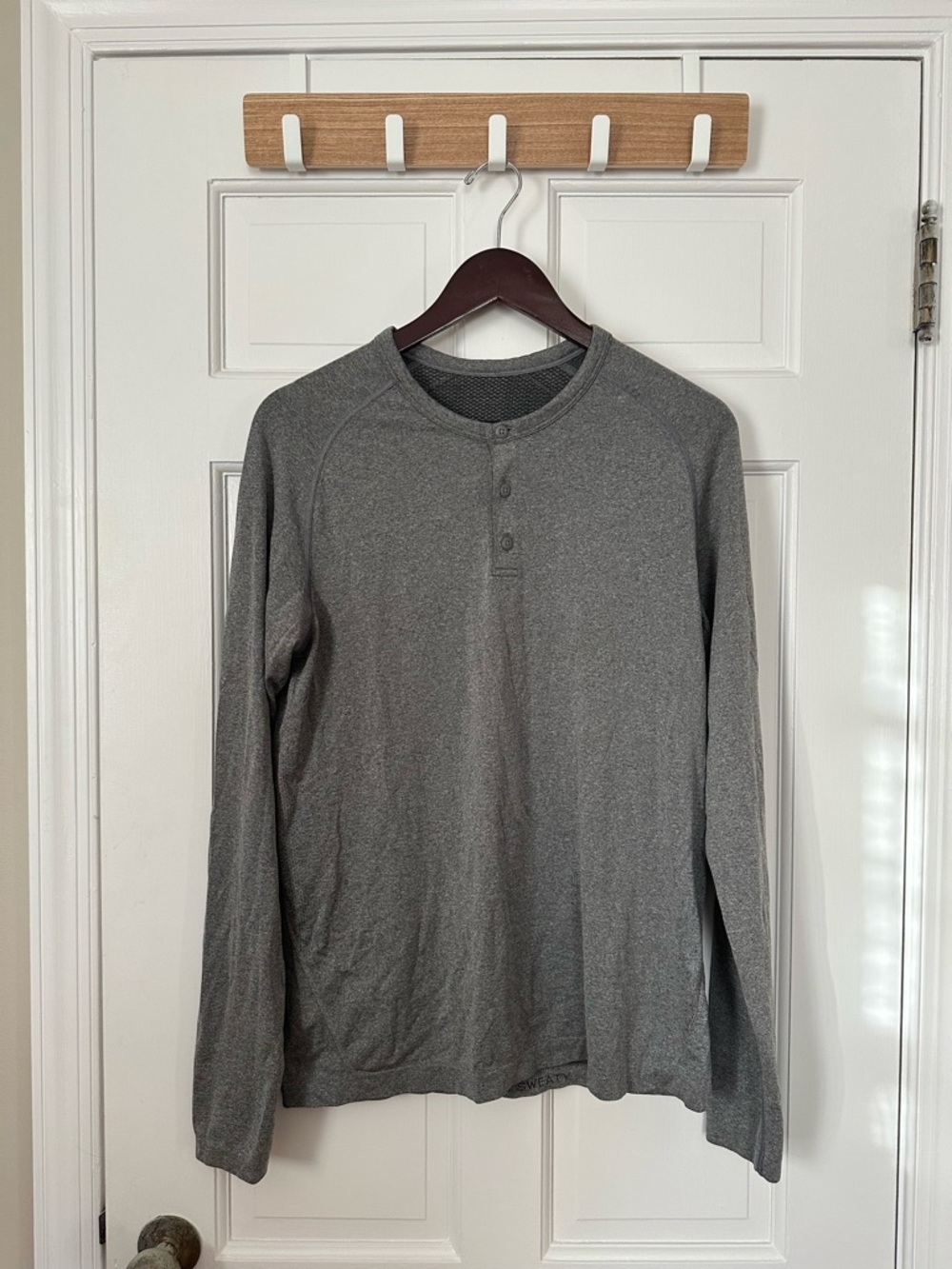 Men's Lululemon Long-Sleeve Henley Shirt - Gray